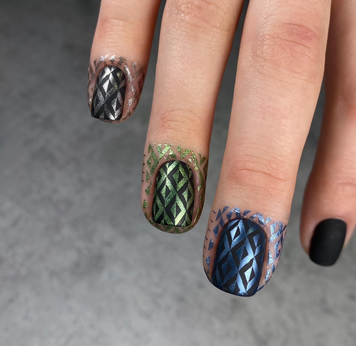 Лак для стемпінгу Vakula Nails #06-21-41-new01 Лак для стемпінгу Vakula #21 ЗЕЛЕНИЙ з шиммером